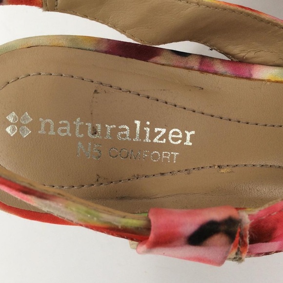 Naturalizer Floral Print Wedge Open Toe Sz 8 1/2 - Picture 8 of 10